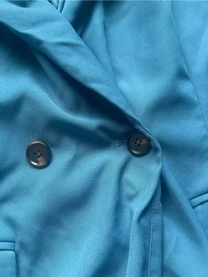 Greylin Teal-Blue Double-Breasted Relaxed Blazer thumbnail 5