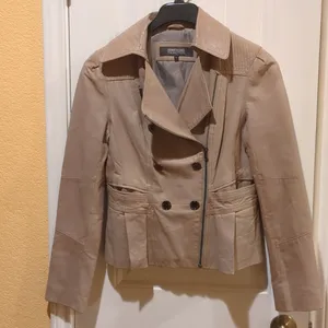 Kenneth Cole Leather Jacket Beige Size M thumbnail 2