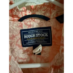 Rough Stock Panhandle Slim Womens Coral Floral Paisley Western Snap Shirt Small thumbnail 3