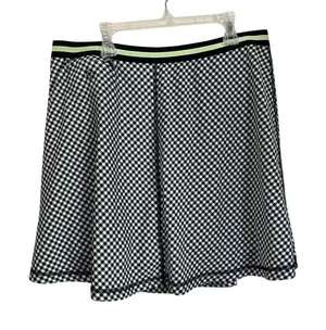 T by‎ Talbots Gingham Skort Golf Tennis Pull On Athletic Preppy Size L thumbnail 1