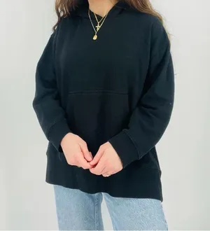 urban outfitters classic black oversized hoodie sweatshirt front pockets size s thumbnail 7