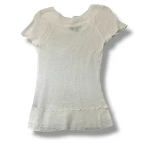 Lauren Ralph Lauren 100% Linen Knit‎ Top L White Pullover Coastal Resort Summer thumbnail 4