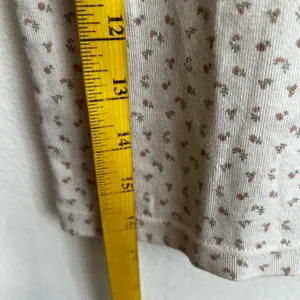 Brandy Melville Ivory Floral Cami Tank Top Bow‎ Accent Lace Trim Cotton thumbnail 5