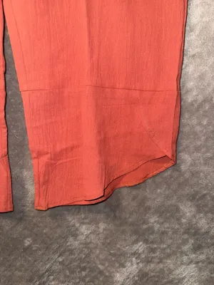 Heyson Yankee Doodle Crinkle Cotton Wide Leg Overalls Jumpsuit in Rust thumbnail 6