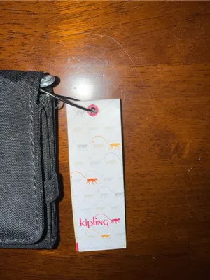 Kipling Black Suede Flip Phone Wallet Case with Logo thumbnail 3