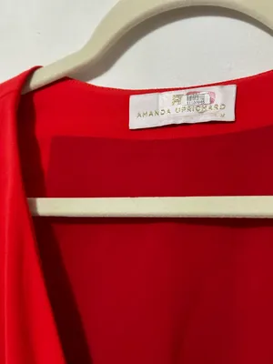 Amanda Uprichard snap closure red sleeveless knee length dress thumbnail 2