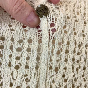 *Billabong Cream Colored Open Knit Hi Low Coastal 3/4 Sleeve Size S SweaterA115 thumbnail 8