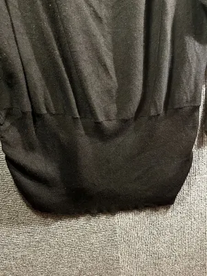 Metaphor Black Cowl Neck Long Sleeve Pullover Sweater with Gold Tone Shoulder Zi thumbnail 5