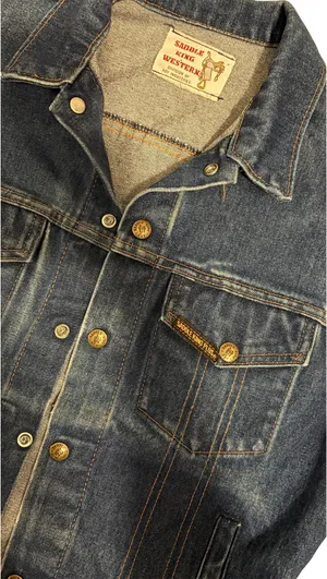 Vintage Jean Jacket Saddle King Western Blue thumbnail 3