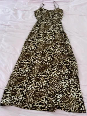 Twelfth Street by Cynthia Vincent 100% silk Leopard Print Maxi Dress, size SP thumbnail 9