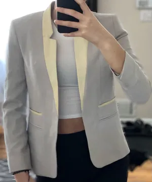Club Monaco Ivory Milah Textured Blazer thumbnail 1