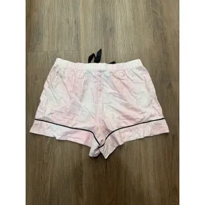 Victoria's Secret‎ Pink Plaid Pajama Shorts Gold Metallic Trim Women's Medium thumbnail 3