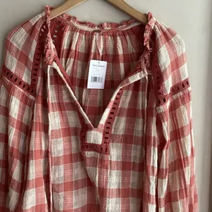 Free People Honey Grove Plaid Top Pink thumbnail 5