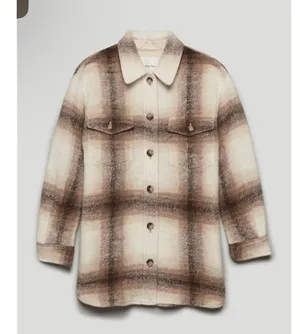 Aritzia Wilfred Free The Ganna Shirt Jacket Brown Tan size Small thumbnail 1