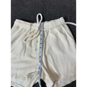 Donni. Terry Henley Shorts size XS Ivory Cream Drawstring Made in USA thumbnail 6