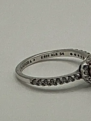 Pandora Red Heart Halo Sterling Silver Ring Size 6.5 thumbnail 6