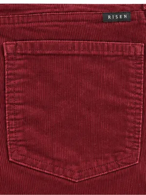 Risen Jeans Size 13/31 Brick Red Corduroy High Rise Wide Leg Pants thumbnail 7