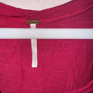 Free People Pink Lace Sleeve Tee thumbnail 3