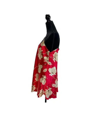 Vintage Red Y2K Victoria Secret satin flower slip / spaghetti strap dress women thumbnail 4