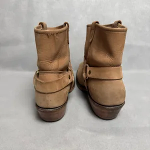 Double H Tan Leather Harness Boots Square Toe Western Ankle Booties Womens thumbnail 3