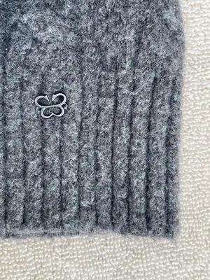 Aritzia Sunday Best Charcoal Cable Knit Sweater luxury comfy soft minimalist S thumbnail 2