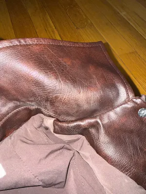 WeWoreWhat Dark Brown faux vegan Leather Bomber Jacket oversized zip moto XS thumbnail 12