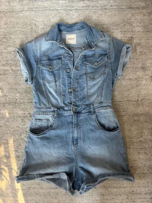 Altard state denim romper thumbnail 1