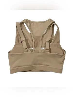 Mono B Harness Mesh Tan Racerback Sports Bra thumbnail 4