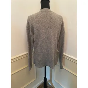 J.Crew Gray Wool Blend Knit Pullover Crewneck Sweater High-Low Hem Side Slit thumbnail 6