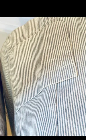 Boden Seersucker Blazer Blue White Striped Tailored Jacket US 10 UK 14 thumbnail 9
