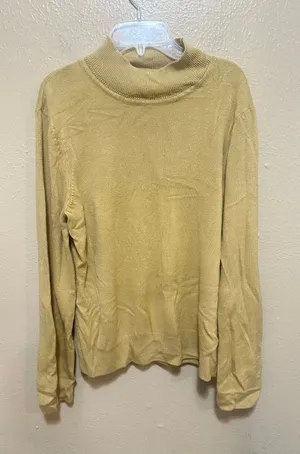 Sag Harbor Womens‎ Large L Mock Neck Acrylic Pullover Sweater Gold Knit thumbnail 1