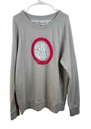 Seek Discomfort Peace Seeker Graphic‎ Print Pullover Crewneck Sweatshirt thumbnail 1