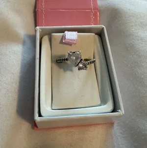 Pandora double heart sparkling ring thumbnail 2