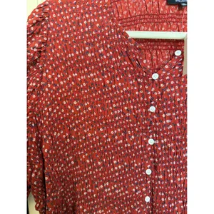 Madewell Red Floral Challis Button-Front Mini Dress in Tiny‎ Daisy Size 1X NWT thumbnail 5