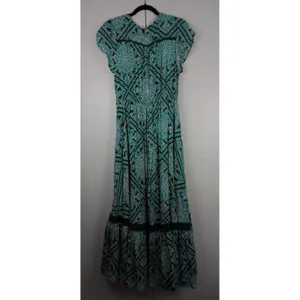 Apricot Womens Green Black Paisley‎ Diamond Crochet Button Maxi Dress US 10 NEW thumbnail 2