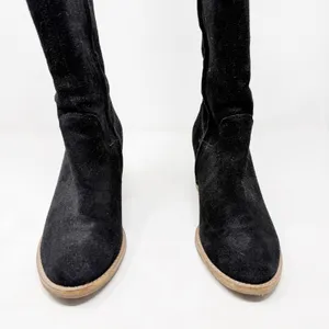 [Blondo] Black Nicola Waterproof Suede Leather Chunky Heel Boots Side Zip Sz 8.5 thumbnail 6
