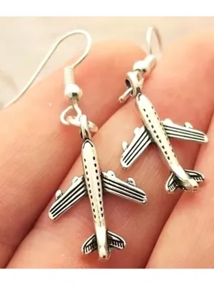 Airplane Earrings New Flight Attendant Gulfstream Aviation Travel Dangle Hooks thumbnail 7