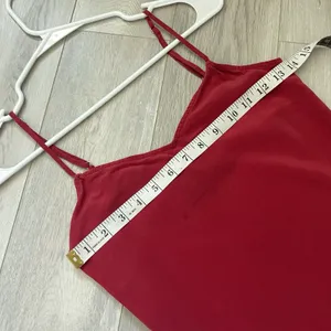 Reformation Silk Cami Tank Top v neck womens Red (xsmall) minimalist going out thumbnail 3