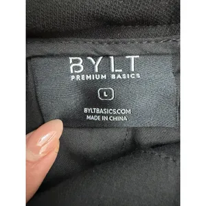 BYLT Premium Basics Black Wide Leg High Rise Pants Women's L Stretch‎ Career thumbnail 6