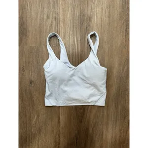 Lululemon Align Tank Top Crop Sleeveless V‎ Neck Lined Blue Size 4 thumbnail 3