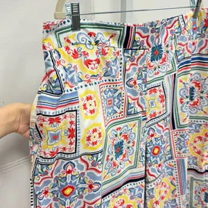 Eloquii Women’s Boho Mosaic Print Cotton Wide Leg Cropped Pull On Pants‎ Sz 20 thumbnail 7