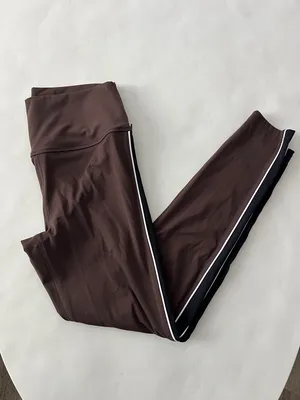 Splits59 Margot Rigor Leggings in Dark Chocolate Brown / Black Stripe L $138 thumbnail 2