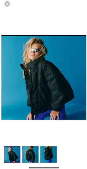 Free People FP Movement Black Penelope Packable Puffer Jacket thumbnail 2