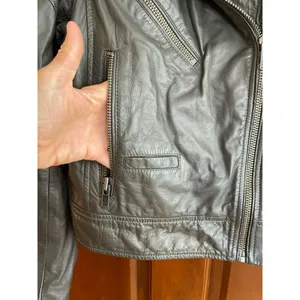 BLANK NYC Lambskin leather moto jacket olive green Medium thumbnail 7