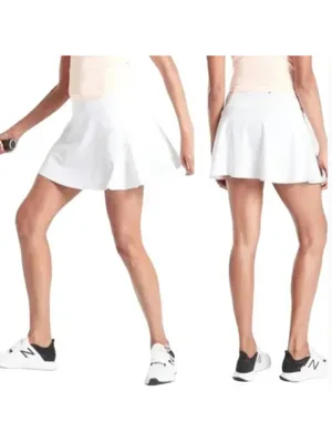 Athleta Match Point Skirt White Tennis Athletic Skort Summer Vacation Preppy thumbnail 2