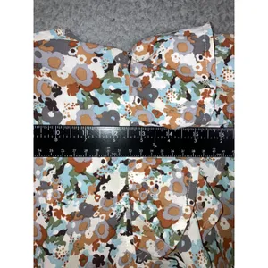 Entro Peplum Blouse Small Retro Floral Ruffle Puff Sleeve‎ Cottagecore Boho Festive thumbnail 10
