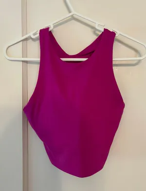 Athleta Magenta-Pink Conscious Crop Sports Bra Top thumbnail 1
