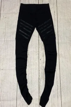 ALO High Waist Goddess Leggings in Black Gloss Stripe Size Small thumbnail 3