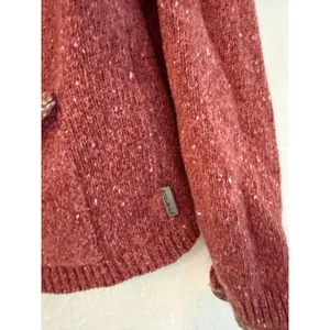 Woolrich Cardigan Sweater Womens Medium Red Wool Blend Button Front Collared thumbnail 3