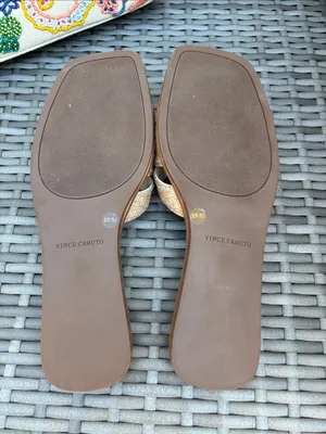 Vince Camuto VP-Byrdy Tan & Cream Woven Slide Sandals thumbnail 5